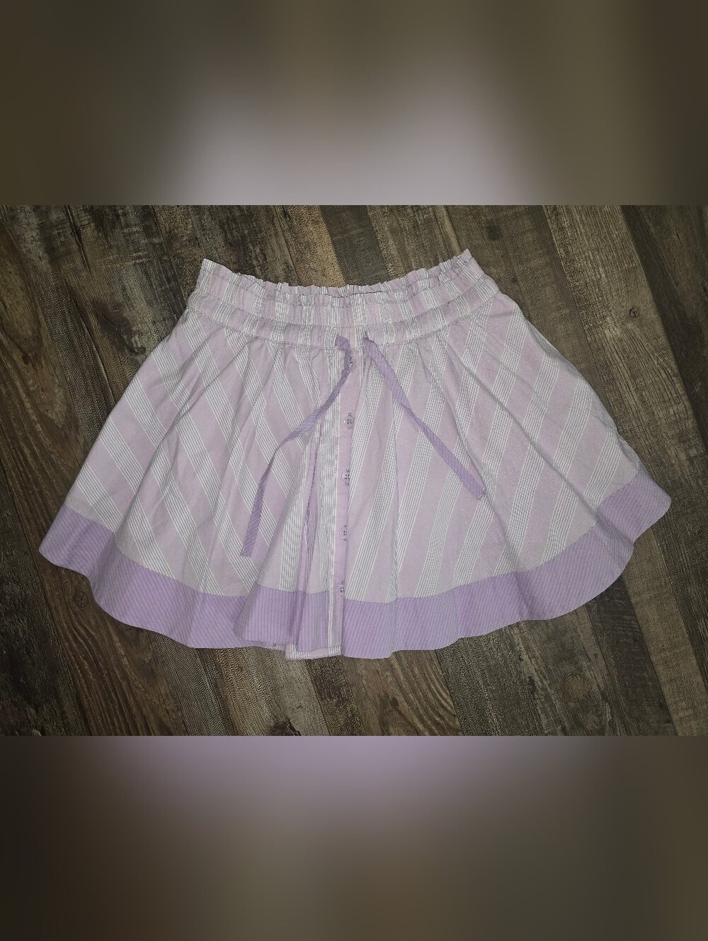 NWOT Aerie Striped Boxer Purple Button Front Skirt Skort Size: XS